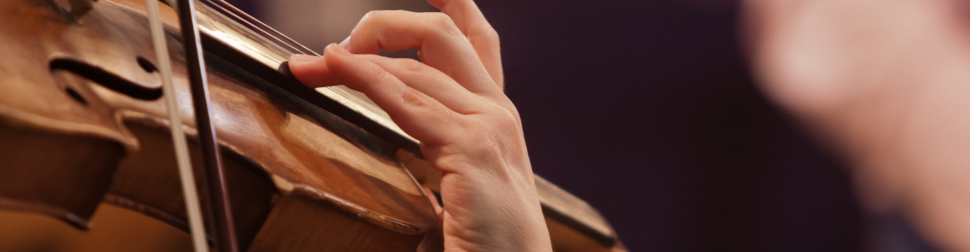 Hand of a woman playing the violin